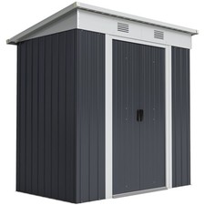 6' x 4' Metal Outdoor Storage Tool Garden Shed w/ 2 Air Vents for Backyard