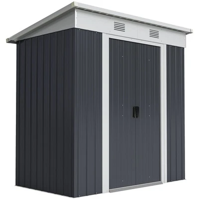 OUTSUNNY 6' x 4' Metal Outdoor Storage Tool Garden Shed w/ 2 Air Vents for Backyard