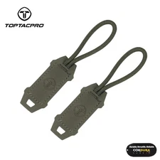 TOPTACPRO Tactical Hook Handle Zipper Handle 2PCS Zipper Pull Camo Drawstring