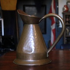Arts & Crafts Hammered Copper Ewer Jug – 30 cm