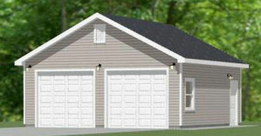 24x24 2-Car Garage -- 576 sqft -- 9ft Walls -- PDF Floor