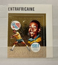 Central Afr. Rep. 1993 - World Cup -  Football - Pele - Foil stamp MNH** Alb.