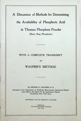 A Discussion of Methods for Determining the Availability of Phosphoric Acid in