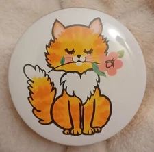 Vintage Tin Box Company Daher Kitty Cat Kitten Round Mini Box Mod 1960s England