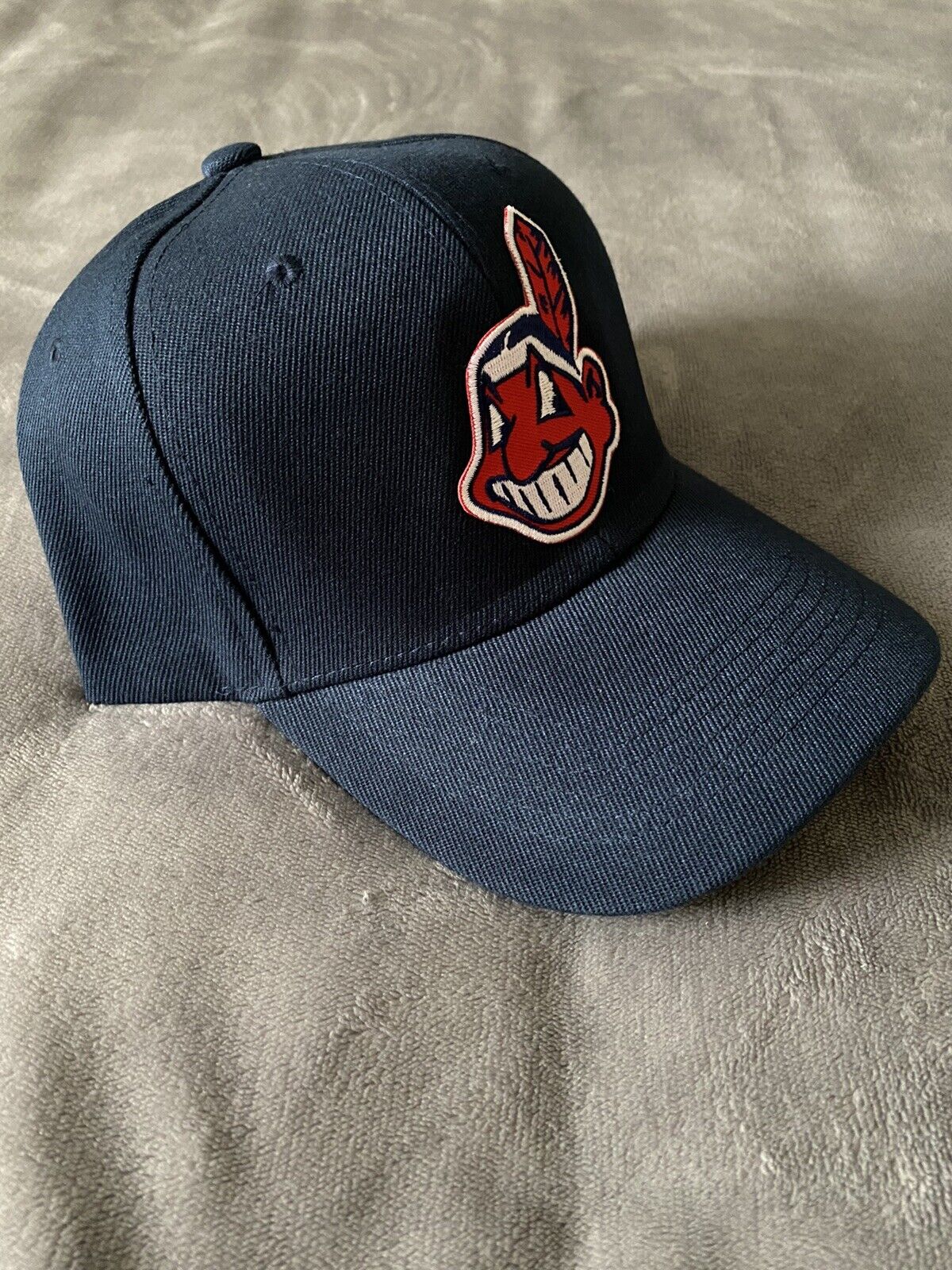 ⚾️CHIEF WAHOO Classic Vintage Throwback Logo Blue Baseball Cap H
