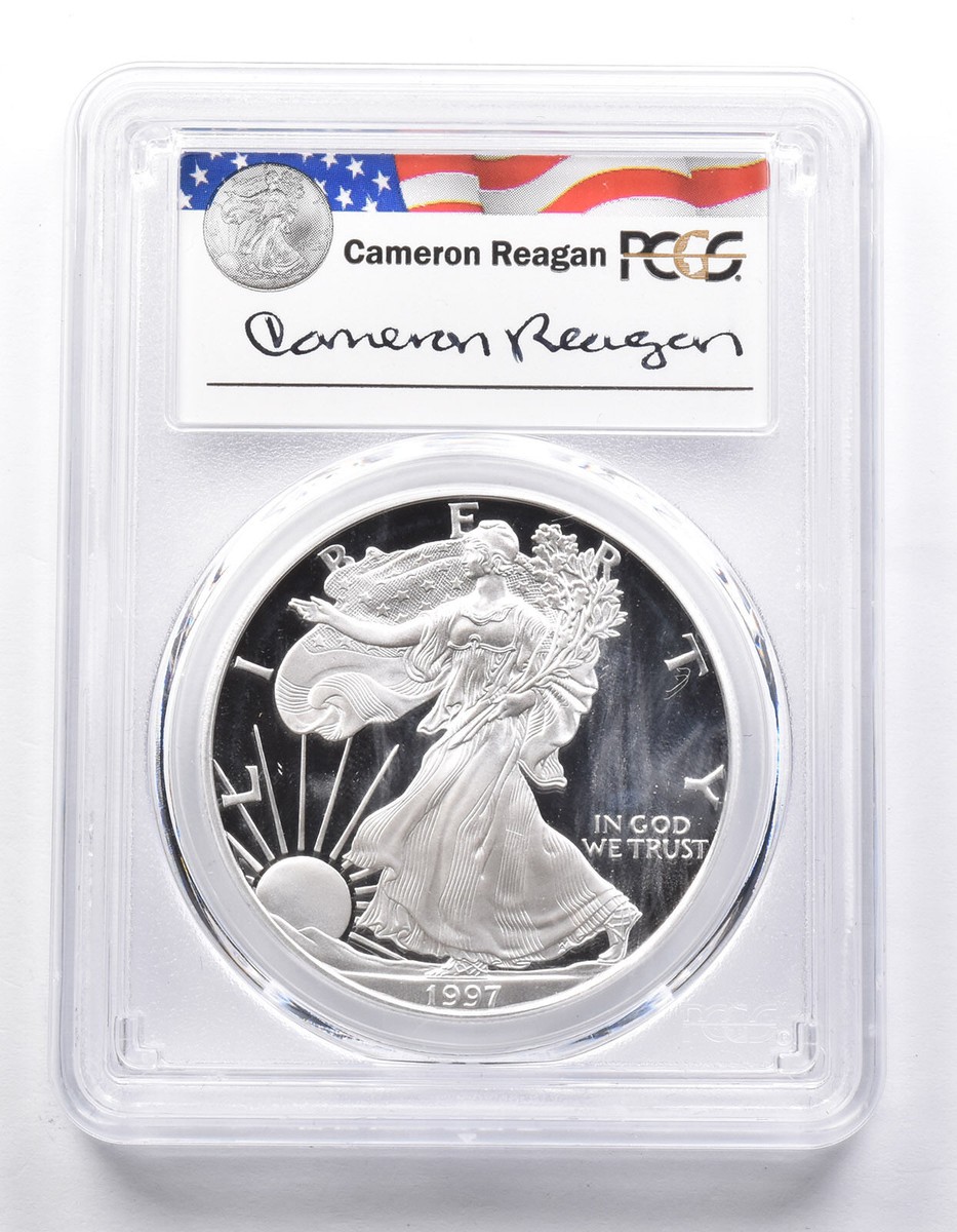 PR69 DCAM 1997-P American Silver Eagle Legacy Cameron Reagan