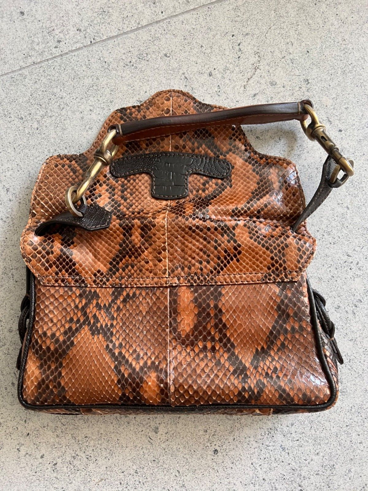 VALENTINO PYTHON SNAKE SKIN HANDLE BAG - image 11