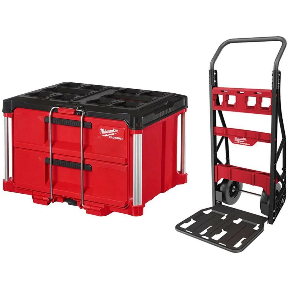 PACKOUT 20 in. 2 Wheel Utility Cart with 2 Drawer Tool Box eBay
