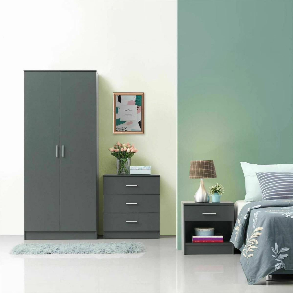 Dark grey gloss wardrobe online