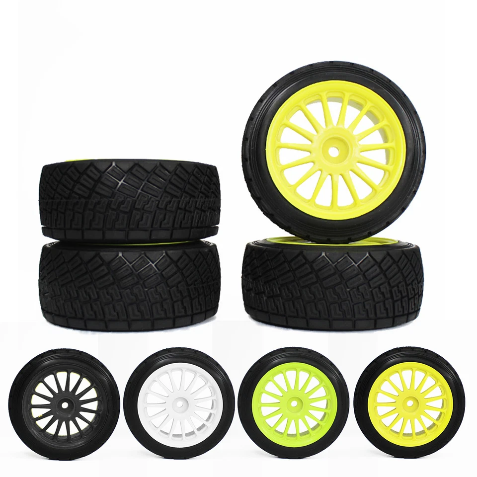 4pcs 2.2" Wheel Rims & Tires for 1/8 RC HPI RTR WR8 3.0 Ford Fiesta Flux Rally2i - Image 2 of 4