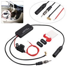 Stereo Aerial DAB AM FM Radio Car Antenna Amplifier Splitter Signal AMP Booster
