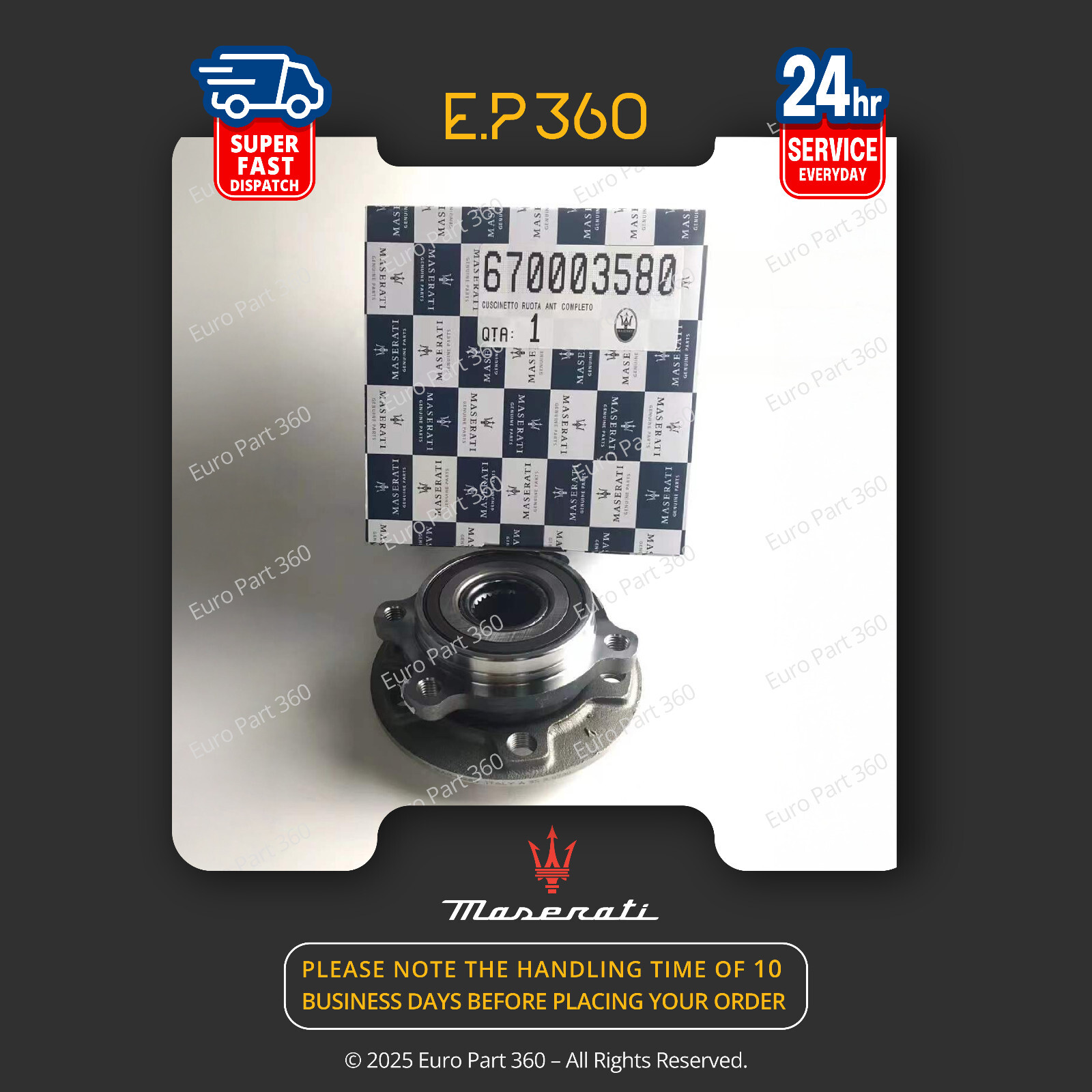 MASERATI GHIBLI QUATTROPORTE FRONT WHEEEL HUB BEARING LEFT OR RIGHT 670003580