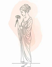 Digital Minimalist Line Art Woman Portrait - Modern Abstract Wall Art Print