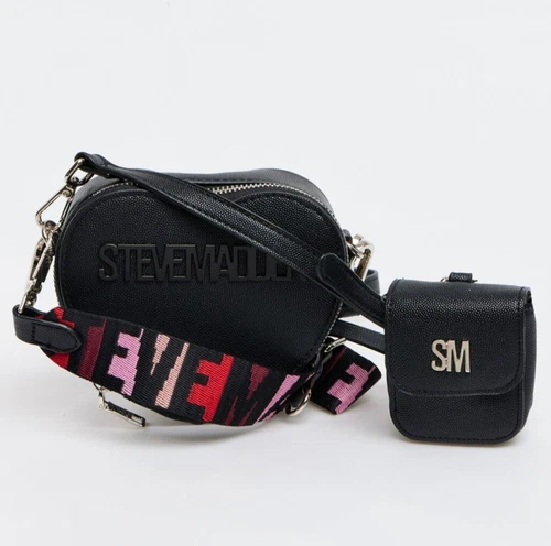STEVE MADDEN Rose Pink,Red or Black Designer Heart Shaped Crossbody Bag - Picture 5 of 23