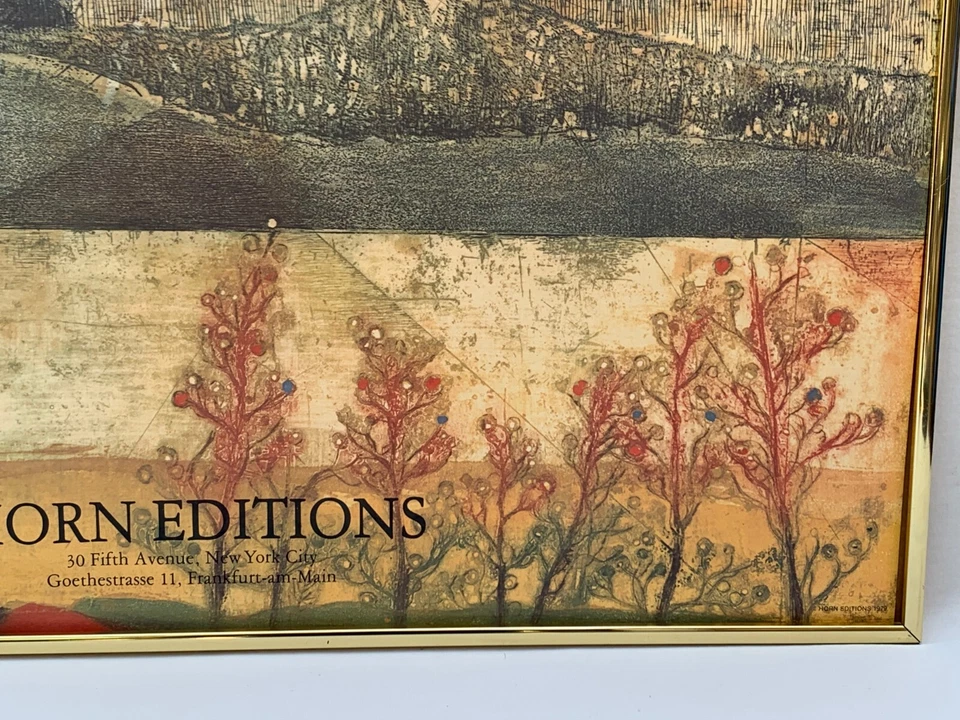 POSTER LITOGRÁFICO RENE CARCAN 1979 HORN EDITIONS N.Y. GOETHESTRASSE FRANKFURT - Imagem 3 de 4