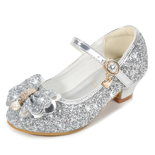 Kinder Mädchen Festliche Schuhe Absatz Glitzer Hochzeit Party Prinzessin Schuhe- - Bild 10 von 39