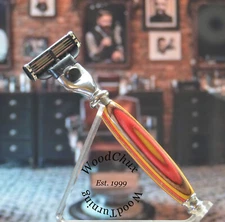 Handmade Colorgrain Wood Shaving Razor SEE VIDEO 1021