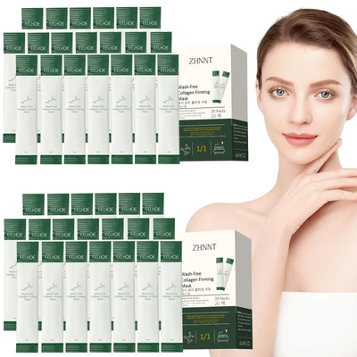 40 Pack Collagen Firming Face Mask，Wash-Free Firming Anti-Ageing Moisturising...