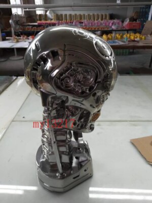 In Stock Terminator T2 1/1 T800 ENDOSKELETON Skull Statue Model Eyes Light Toys