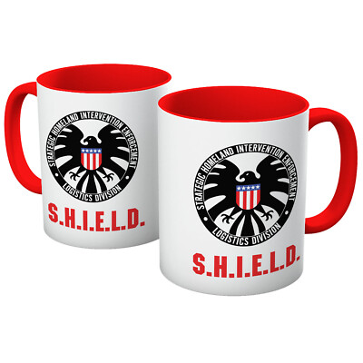 IRON MAN MOVIE S.H.I.E.L.D. SECURITY AGENCY AVENGERS LOGO NICK FURY TASSE ALLE FARBEN