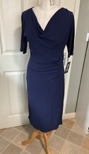 Pure Collection 40s Style Navy Blue Dress size 12 