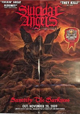 SUICIDAL ANGELS - Sanctify The D - Promo Poster gefaltet / folded - Sammlerstück
