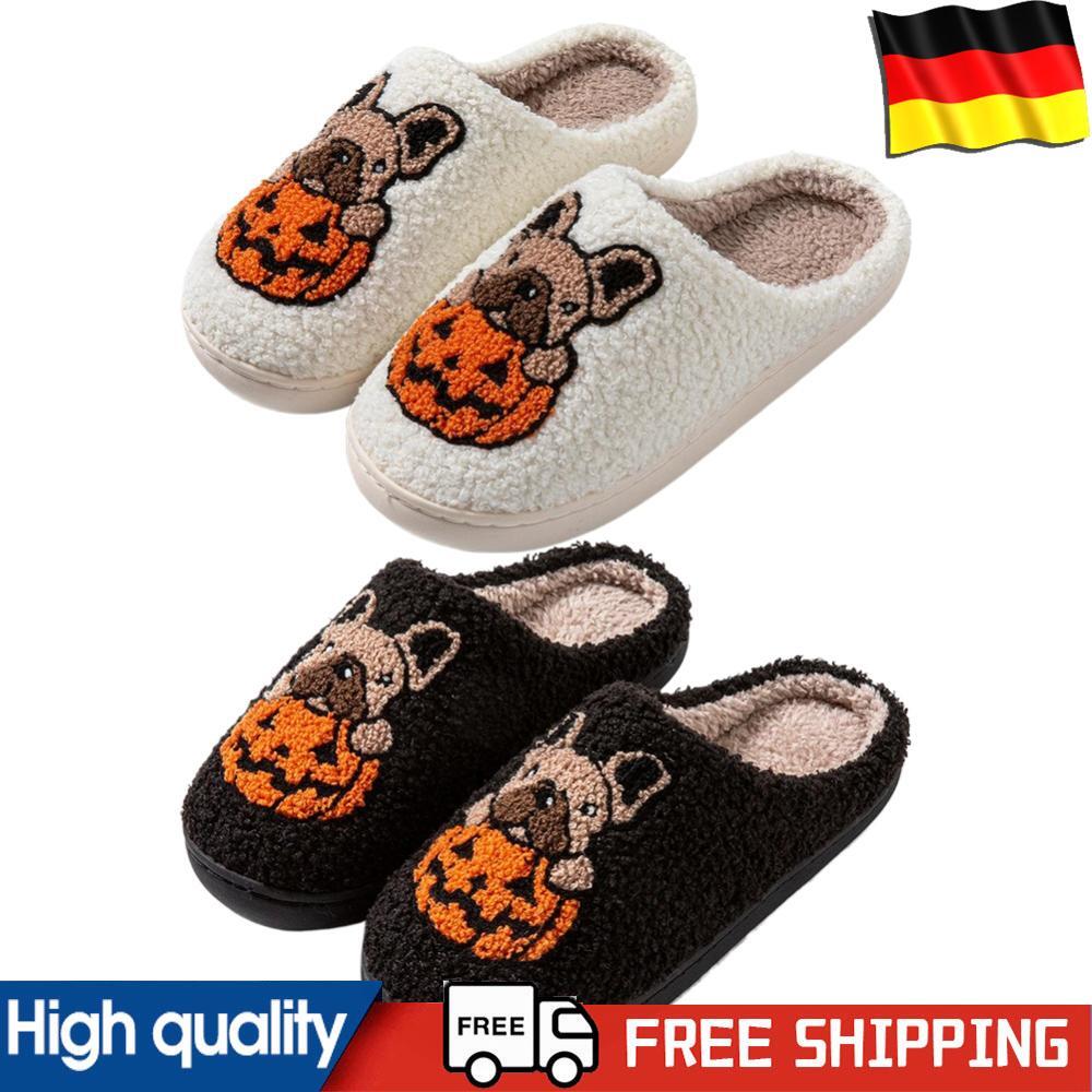 APL Halloween Ciabatte Termiche Zucca Comode Morbide Pelose Ciabatta per Uomo Donna