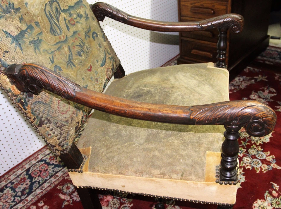 Antiguo Napoleón Francés Primer Abierto Fauteuil Brazo Silla Garra Pies Circa 1810 Foto 4 de 4