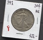 1942-Liberty Walking Half Dollar-AU