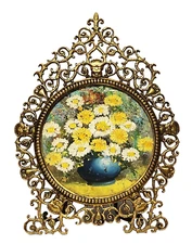 PE Guerin Frame Cast Brass Figural Bacchus Face Easel Back Wall Hanging 1800's