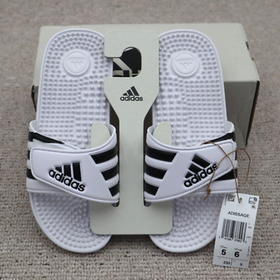 NEW - Adidas Slides White/Black - Men's Size 5/Women's Size 6  Adissage F35573