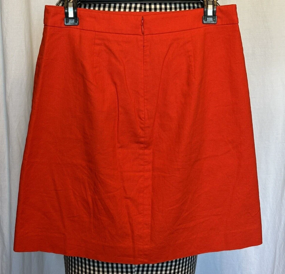 J. Falda Crew Talla 4 Amapola Mezcla de Lino Botones Preppy Academia Retro Glam Marinero Foto 2 de 4