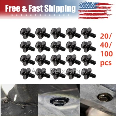 #ad For Honda Toyota Car Body Bolts Screws M6 1.0x 16mm Long 10mm Hex 17mm Washer $18.88