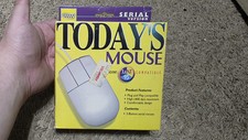 Vintage Today's Mouse Ps/2 Version 3 Button Serial Computer Mouse Windows 95 NOS