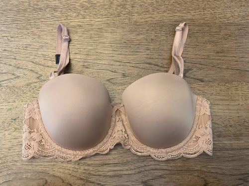 Victoria's Secret glatt beige 30C Dream Angels gefütterter trägerloser Multiway-BH VS