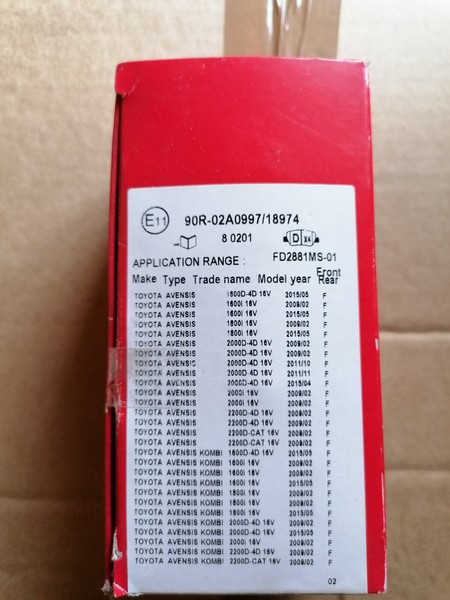 Herth+Buss Jakoparts Bremsbelagsatz Scheibenbremse J3612040 FüR Toyota Avensis-image