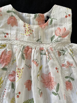 Cynthia Rowley EUC White/Peach Floral Lace Inset Lined Cotton Dress - 12 Months | eBay Cynthia Rowley EUC White/Peach Floral Lace Inset Lined Cotton Dress - 12 Months | eBay