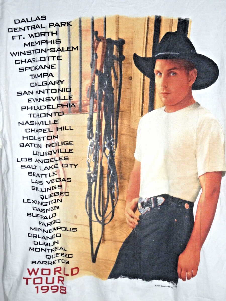 Vintage Garth Brooks Tour Shirt Large 90s 1998 Sevens Country Music Concert  Tee - Main Image