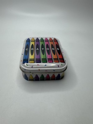 Vintage The Tin Box Company Party Crayons Multi-Colored Tin Crayon Toy Case