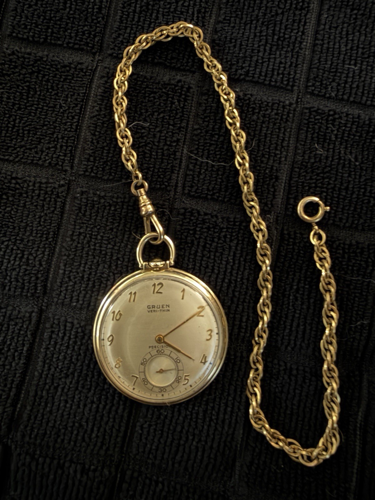 Gruen Veri-Thin Precision 14K Solid Gold Pocket W… - image 3