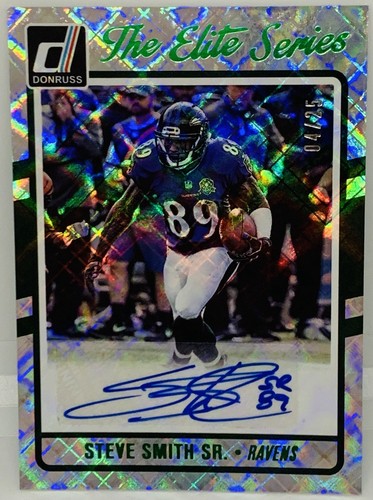 2016 Donruss Steve Smith Sr Elite Series Auto /25 RARE Baltimore Ravens Panthers - Picture 2 of 3