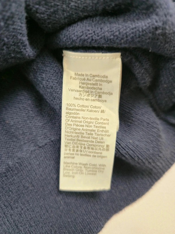 J Crew Quarter Zip Jumper Regular Fit Navy Cotton M 291 image 6