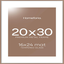 Homeforia 20X30 Poster Frame Mocha High End Metal 20 X 30 Picture Frames Mat 16