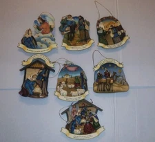 Set of Woodworks by Roman Inc 5" Nativity Story Ornaments 