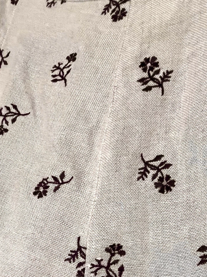 Vtg Talbots 100% Irish Linen Size 12 Pants Floral Embroidered High Rise Lined - Image 3 of 4