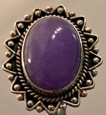 Vintage Sterling Silver Purple Quartz Handmade Ring size 6 NICE