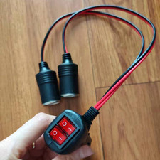 12V Car Power Splitter with Dual Independent Switches for Efficient Energy Use