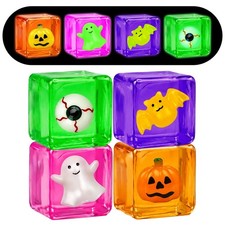4 Pack Halloween Stress Cube Glow in the Dark Slow Rising Cube Squishy
