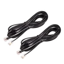 Phone Cord 9.84FT Telephone Cable Phone Line Cord RJ11 6P4C Plugs Black 2pcs