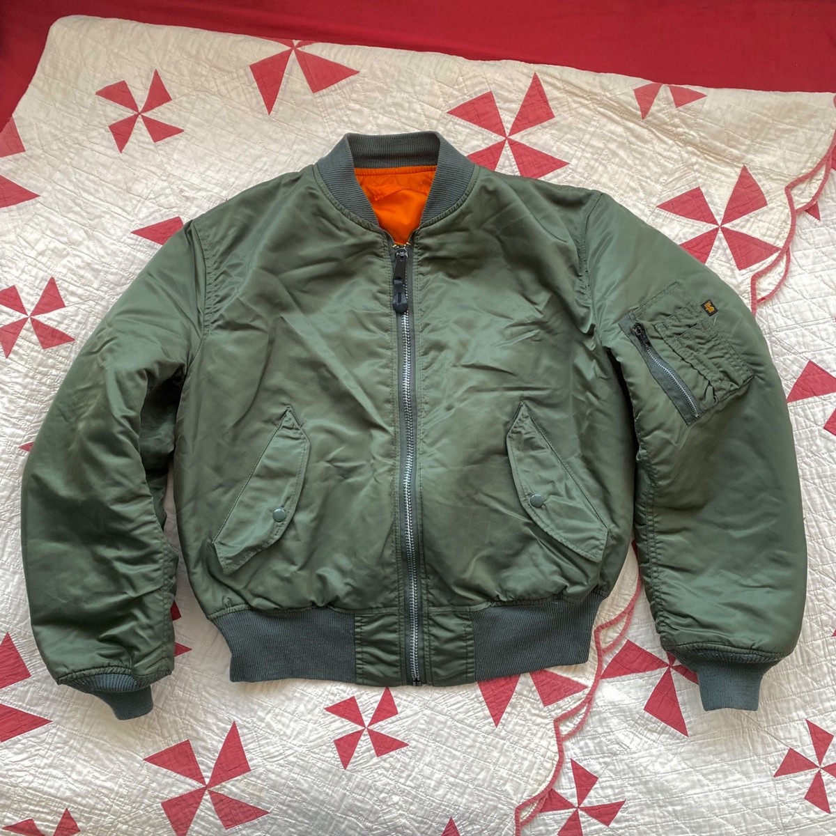 Vintage 80s Alpha Industries ma1 olive flight bomber jacket made 